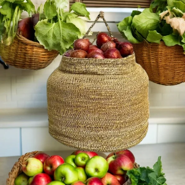 Hanging Vegetable Basket-Seagrass 10x10 inches