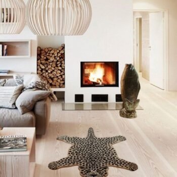 Snow Leopard Rug | Custom Rugs For Home Office | Handtufted Area Rug | Animal Rugs