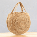 Jute Hand Bags Round Natural